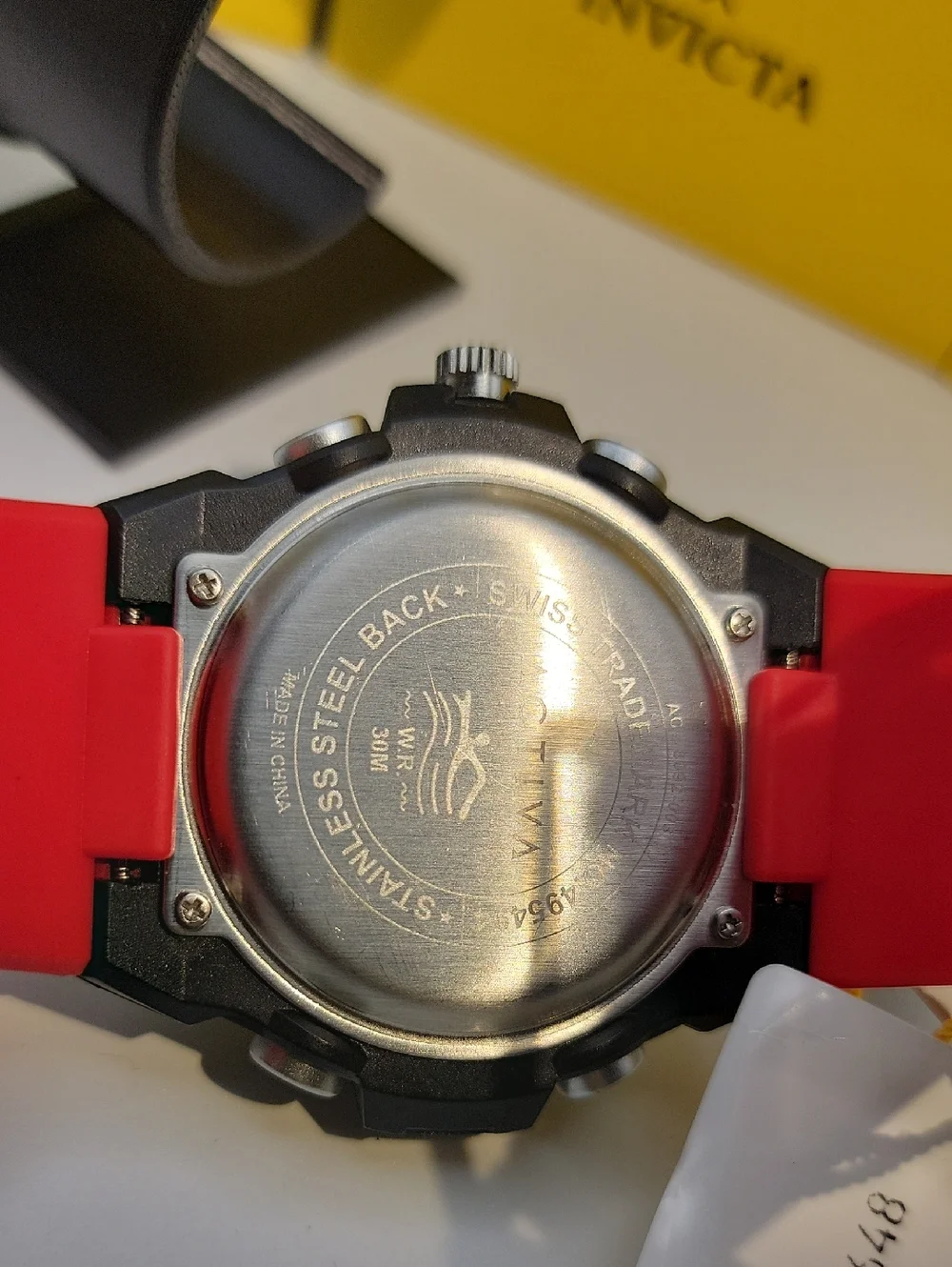 Activa X Invicta Racing Mens Black & Red 55mm Watch ACW8092-003 NIB $99 Retail